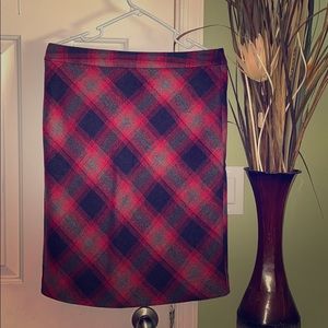 Red Plaid pencil skirt - The Limited